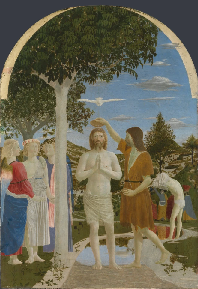 "Die Taufe Christi" von Piero della Francesca